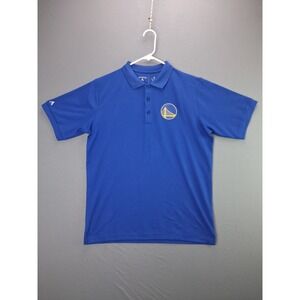 Antigua Golden State Warriors Polo Shirt Medium Blue NBA Embroidered Logo Mens